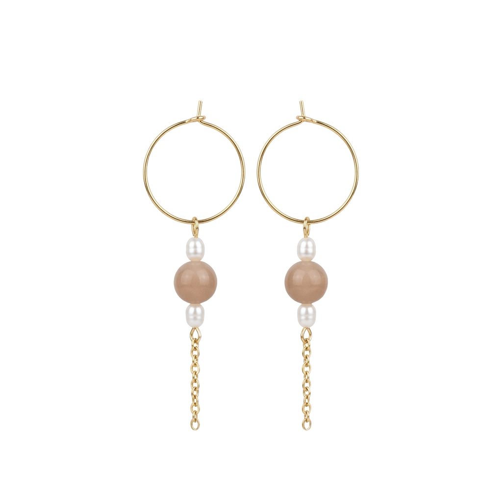 Tahlia Øreringe, Beige